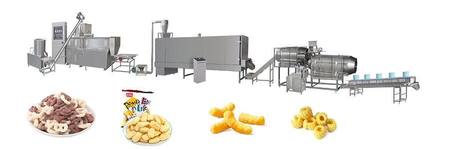 자동 간식 생산 라인 기계 PLC 제어된 추출기 120KW 전력 5000KG 무게