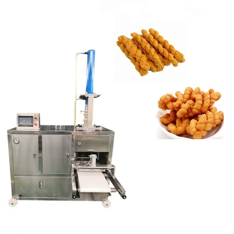산업용 자동 트위스팅 춘로 간식 형성 장비 부드러운 프레첼 튀긴 반죽 트위스트 만드는 extruder 기계
