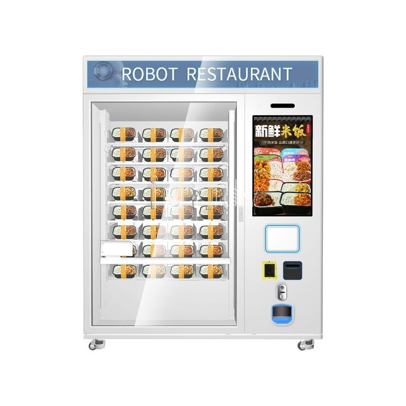 핫 판매 패스트 푸드 커피 컵 케이크 자동 32 인치 터치 스크린 마이크로 웨브 난방 판매 기계